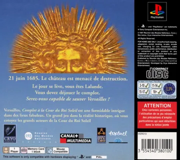 Versailles - Complot a la Cour du Roi Soleil (FR) box cover back